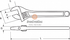 Размеры ключа разводного сантехнического Super-Ego 6"