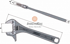 Размеры разводного ключа с реверсивной губкой Irega 92WR-6"